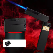 Foldable Jet Flame Lighter with Cigarette Case Box