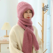 Windproof Cap with Scarf (pink)