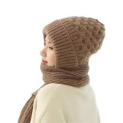 Windproof Cap with Scarf (Dark Gold)