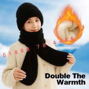 Windproof Cap with Scarf (black)