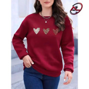 Ladies Premium Quality Winter Sweat Shirt (Maroon)